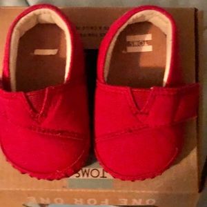 Baby TOMS Red Alpargata size 2